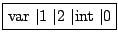 \fbox{var $\vert$1 $\vert$2 $\vert$int $\vert$0}