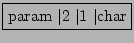 \fbox{param $\vert$2 $\vert$1 $\vert$char}