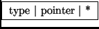 \fbox{ type $\vert$\ pointer $\vert$\ * }
