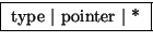 \fbox { type $\vert$\ pointer $\vert$\ * }