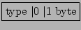 \fbox{type $\vert$0 $\vert$1 byte}