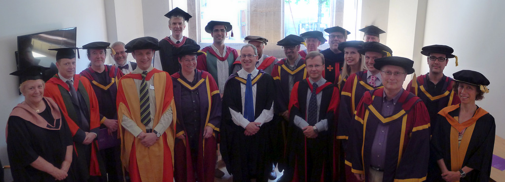 Photo of the Graduation crew
2013, 20 people, taken in the robing room.